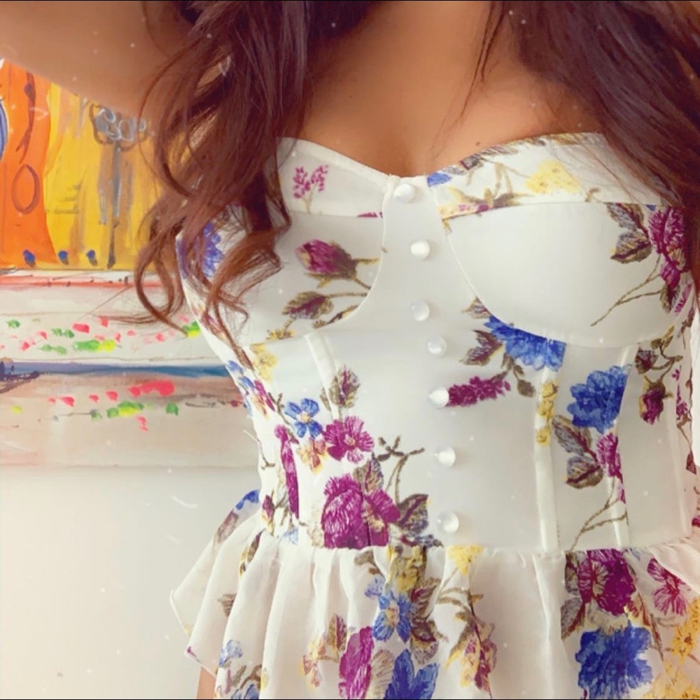 Floral bustier top